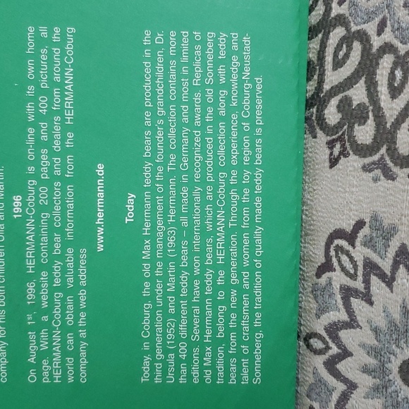 Vintage "Rare" Limited Edition Hermann Bavarian Edelweiss Mohair Teddy Bear #606 - Picture 14 of 16